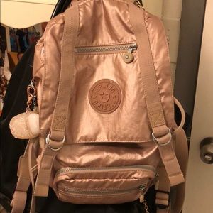 Kipling Rose Gold Backpack